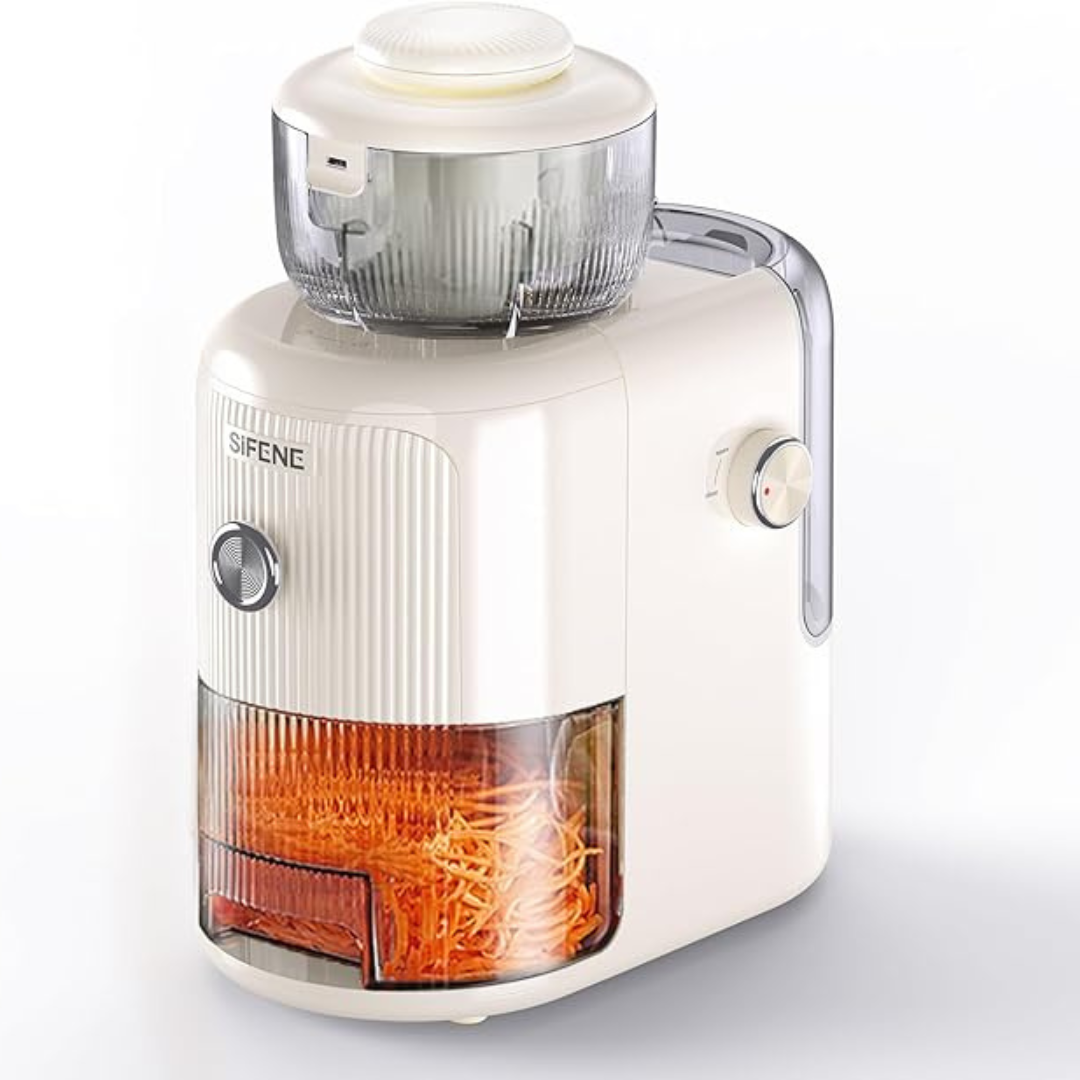 Strovic™ | Elektrische Reibe & Schneide – 4 Klingen für Obst, Gemüse & Käse