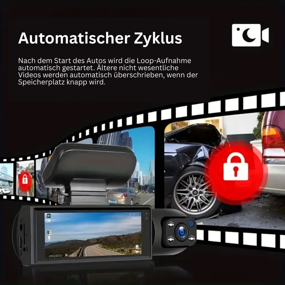 Vorlen™ | WiFi Dashcam – 1080P HD, Nachtsicht & 32GB Karte