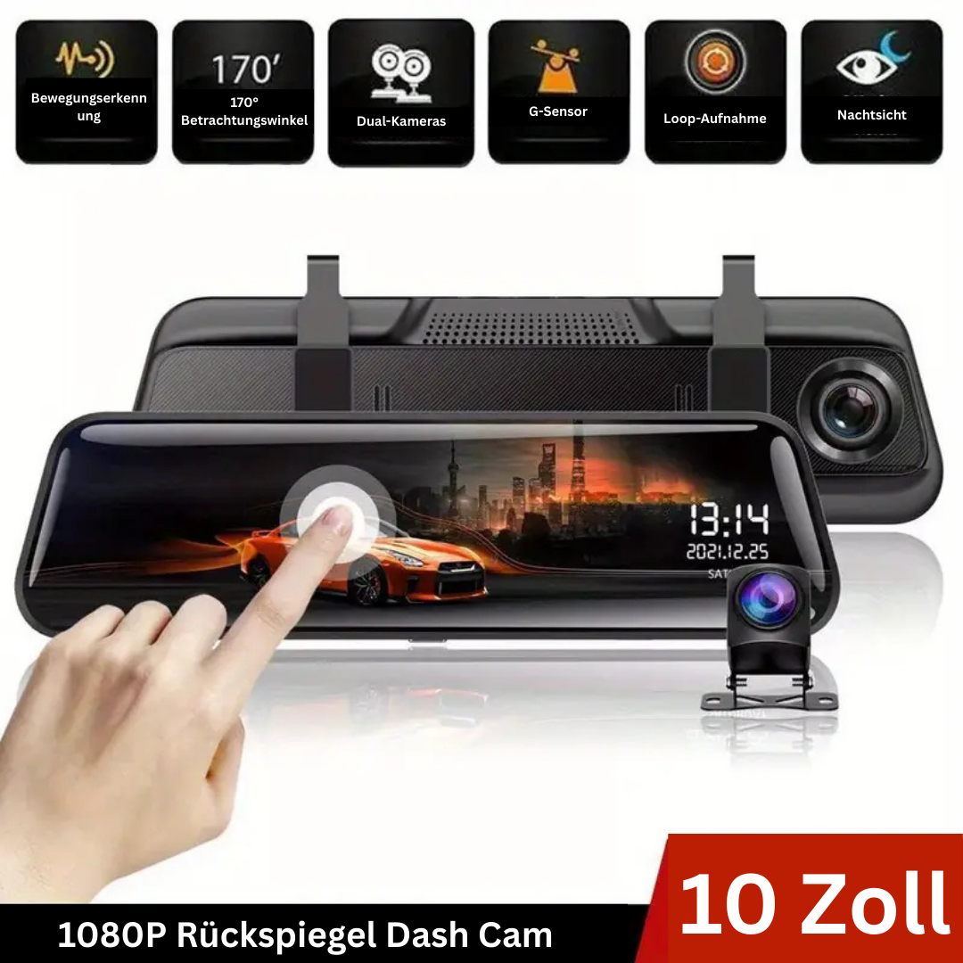 Merkon™ | 10-Zoll Autokamera – HD 1080P, Streaming & Nachtsicht