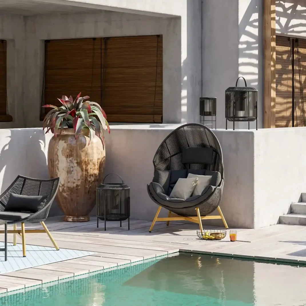 Zytrann™ | Rattan-Patio-Eierstuhl – Große Lounge mit Kissen